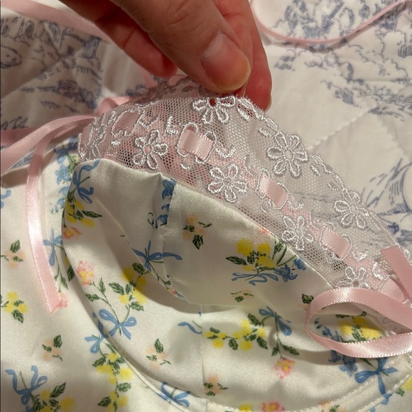 For Love And Lemons Floral Lace Bralette - White and Pink - Picture 6 of 7